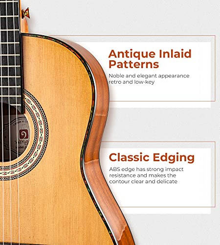 Classical Guitar Full Size 4/4 Spanish Style Classical Guitarra, 39 Inch Nylon Strings Guitar Ideal for Beginner Adults, Solid Cedar Top, by Vangoa - 6