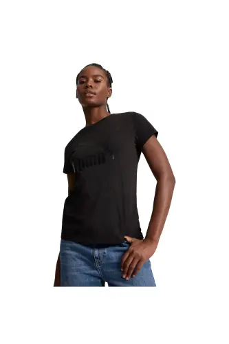 Classics Shiny Logo Women's Black Casual Style T-Shirt 62559701 - 1