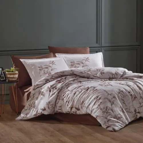 Classy Cotton Sateen Double Duvet Cover Set Mass v1 Coffee - 3