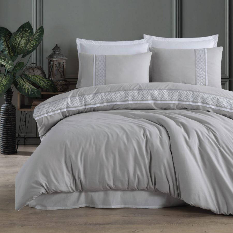 Clasy Borderline Double Ranforce Bedding Set Tulkas V1 Grey - 1