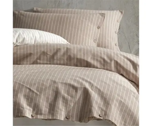 Clasy Boutique Native Series Double Bed Sheet Set Norma v1 Coffee - NEVRESIMDUNYASI (1)