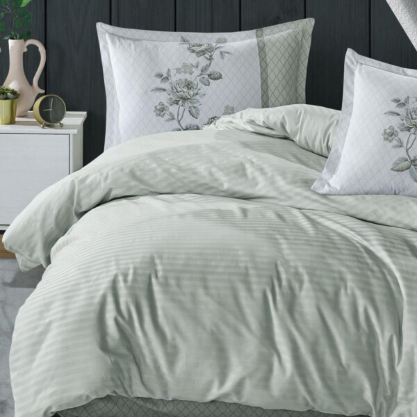 Clasy Boutique Series Striped Ranforce Double Bed Duvet Cover Set Suave v5 Green - 4