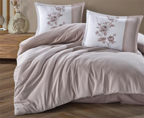 Clasy Boutique Series Striped Ranforce Double Bed Duvet Set Suave v2 Coffee - 6