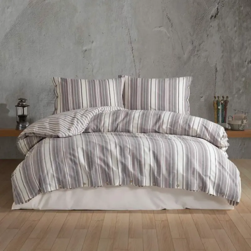Clasy Butik Native Series Double Bed Sheet Set Rune v1 Lilac - NEVRESIMDUNYASI