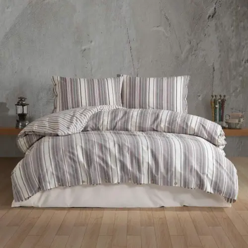 Clasy Butik Native Series Double Bed Sheet Set Rune v1 Lilac - 1