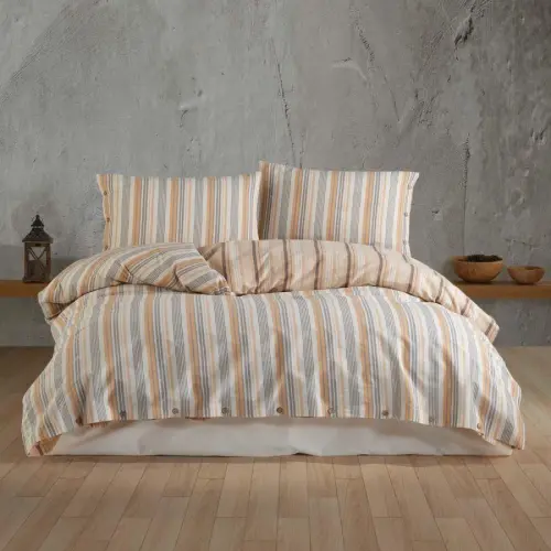 Clasy Butique Native Series Double Bed Sheet Set Velena v1 Salmon - 1