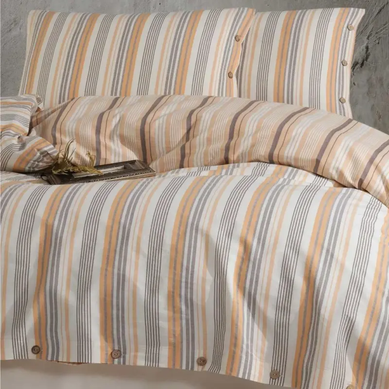 Clasy Butique Native Series Double Bed Sheet Set Velena v1 Salmon - 2