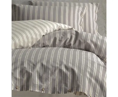 Clasy Butique Native Series Double Person Bed Linen Set Madras v1 Grey - 2