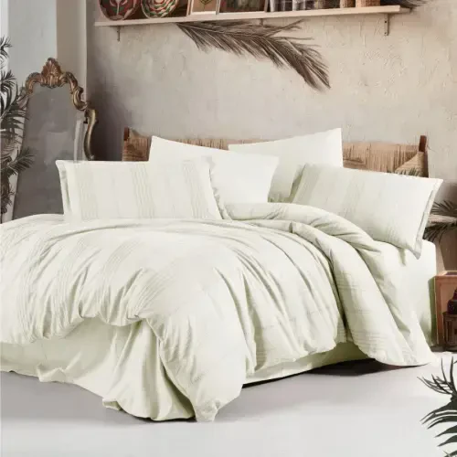 Clasy Çift Kişilik Nevresim Takımı Arakis V5 Ekru - NEVRESIMDUNYASI (1)