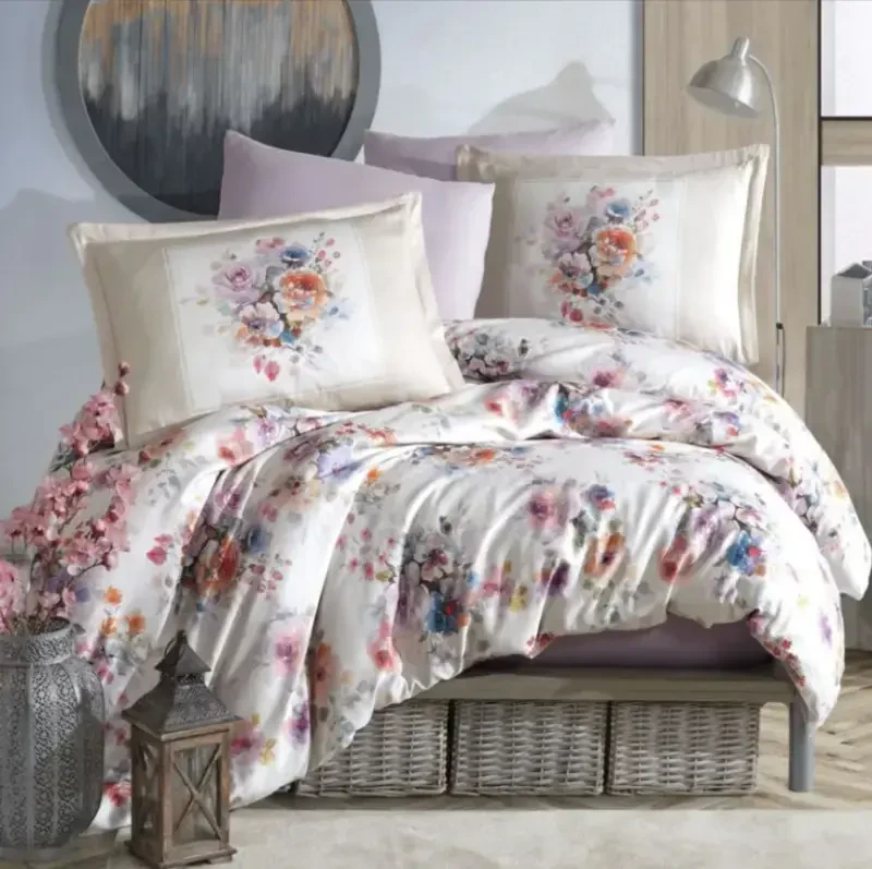 Clasy Digital Satin Double Duvet Cover Set Farya V1 - 1