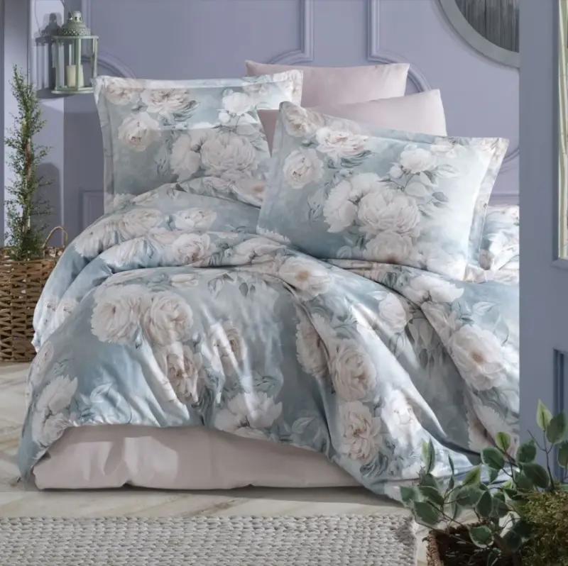 Clasy Digital Satin Double Duvet Cover Set Havin - NEVRESIMDUNYASI