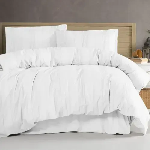 Clasy Double Bed Linen Set Arakis V7 White - 1