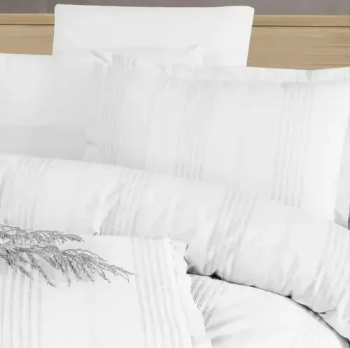 Clasy Double Bed Linen Set Arakis V7 White - 3