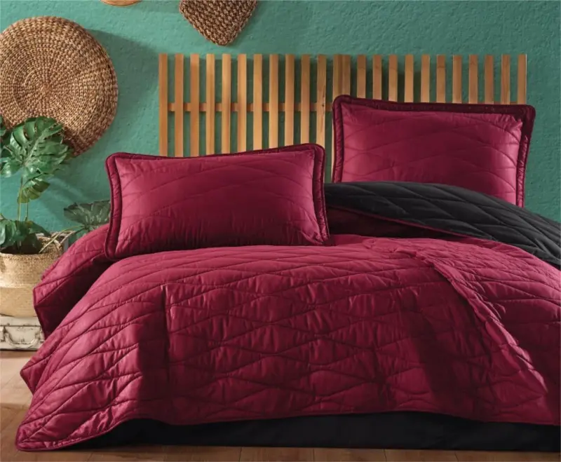 Clasy Double Bedspread Lorna v5 Maroon - 1