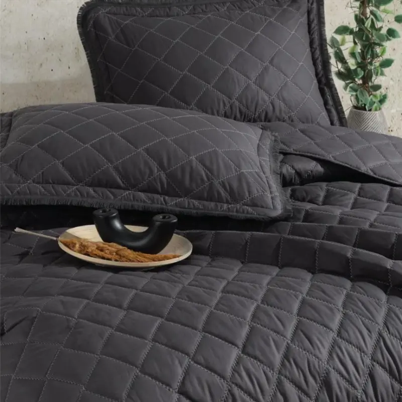 Clasy Double Bedspread Tafana V1 Anthracite - 2