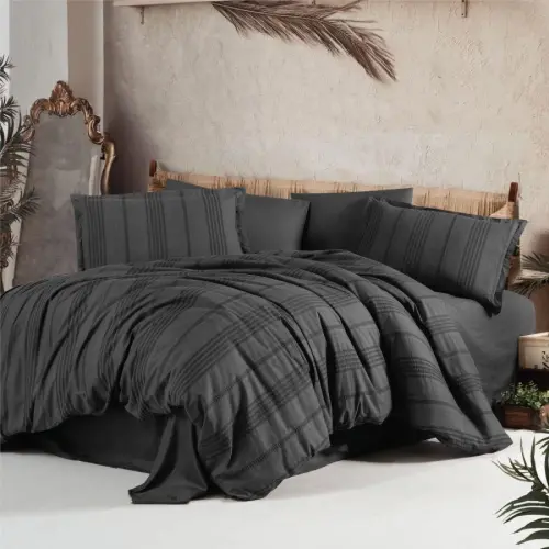 Clasy Double Duvet Cover Set Arakis V4 Smoke Gray - 1