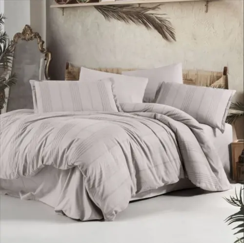 Clasy Double Duvet Cover Set Arakis V6 A.Grey - NEVRESIMDUNYASI (1)