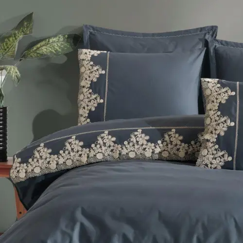 Clasy Double Size Boutique Sleep Set Osela V4 Indigo Gray - NEVRESIMDUNYASI (1)