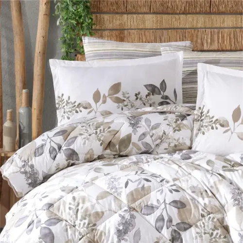 Clasy Double Size Ranforce Bedding Set Azura V1 Beige - 3