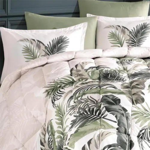 Clasy Double Size Ranforce Bedding Set Hena v2 Green - 1