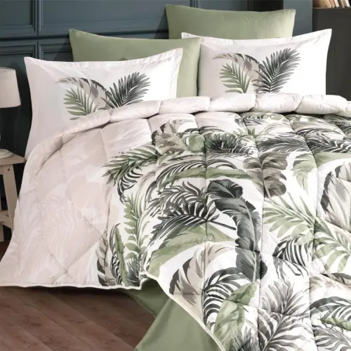 Clasy Double Size Ranforce Bedding Set Hena v2 Green - 3
