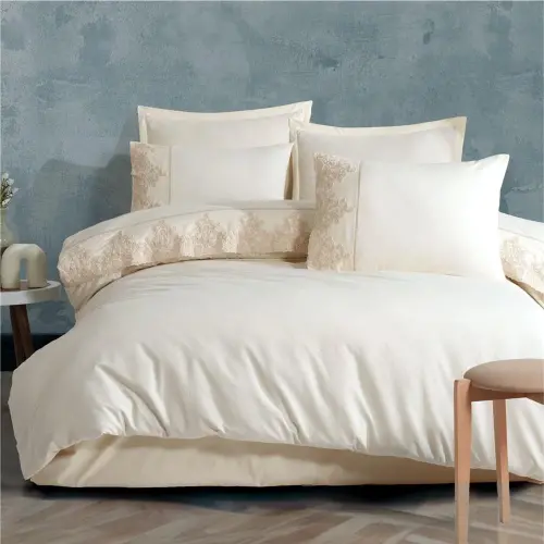 Clasy Duvet Cover Set Double Osela V2 Ecru - NEVRESIMDUNYASI (1)