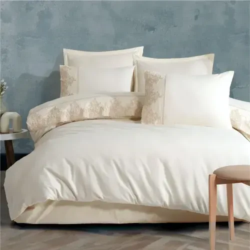 Clasy Duvet Cover Set Double Osela V2 Ecru - NEVRESIMDUNYASI (1)
