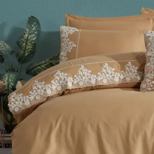 Clasy Duvet Cover Set Double Size Osela V1 Ginger - NEVRESIMDUNYASI (1)