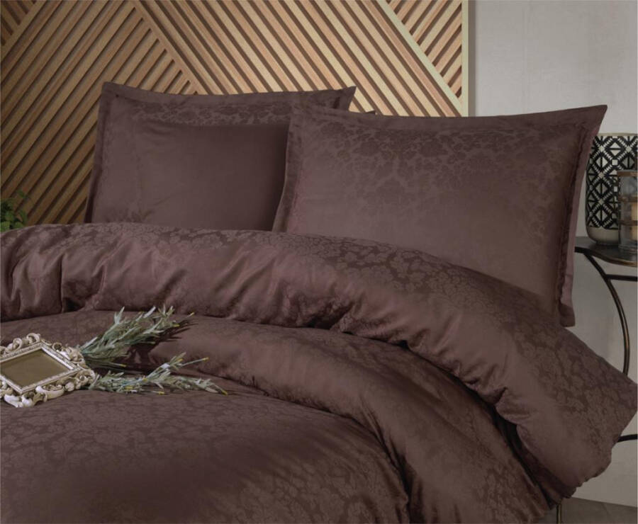 Clasy Exclusive Jacquard Double Cotton Satin Bed Linen Set Royalisa v1 Coffee - 5