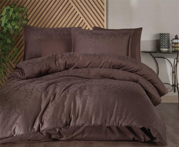 Clasy Exclusive Jacquard Double Cotton Satin Bed Linen Set Royalisa v1 Coffee - 6