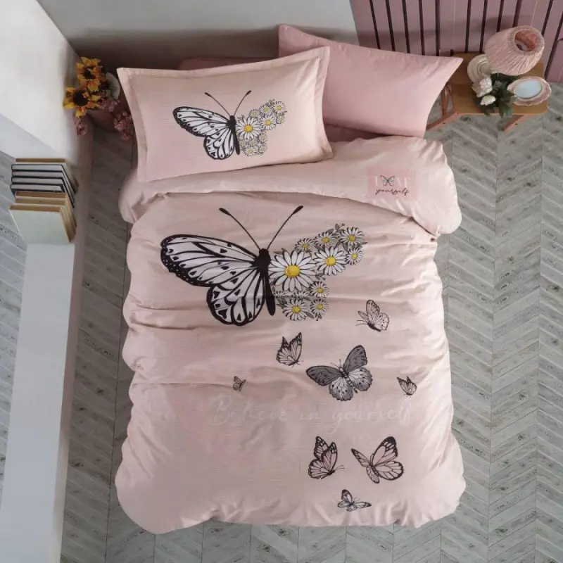 Clasy Genç Ranforce Bir kishilik Nevresim Jıldı Daisy Love v2 Somon - NEVRESIMDUNYASI
