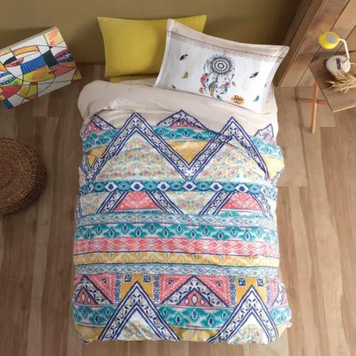 Clasy Genç Ranforce Yagona kishilik to'shak to'plami Boho v1 Bej - 3