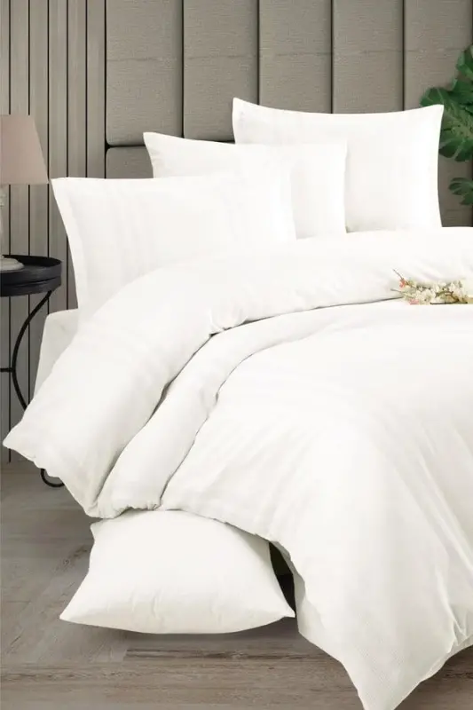Clasy Melkor Double Size Ranforce Duvet Cover Set V2 Ecru - 1