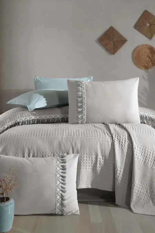 Clasy Pike Takımı Çift Kişilik Bohemline V10 A.Gri - NEVRESIMDUNYASI