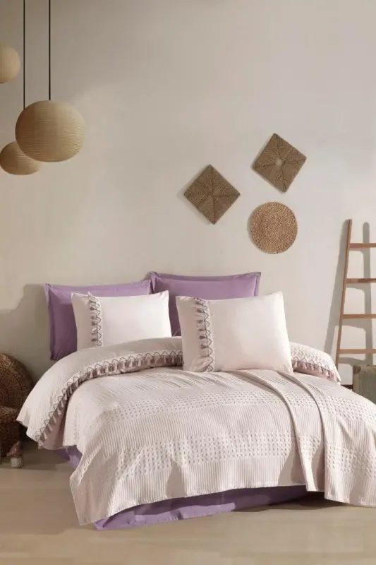 Clasy Pike Takımı Çift Kişilik Bohemline V8 Taş Rengi - 3