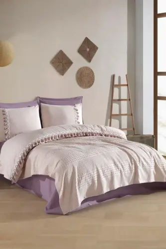 Clasy Pike Takımı Çift Kişilik Bohemline V8 Taş Rengi - NEVRESIMDUNYASI (1)