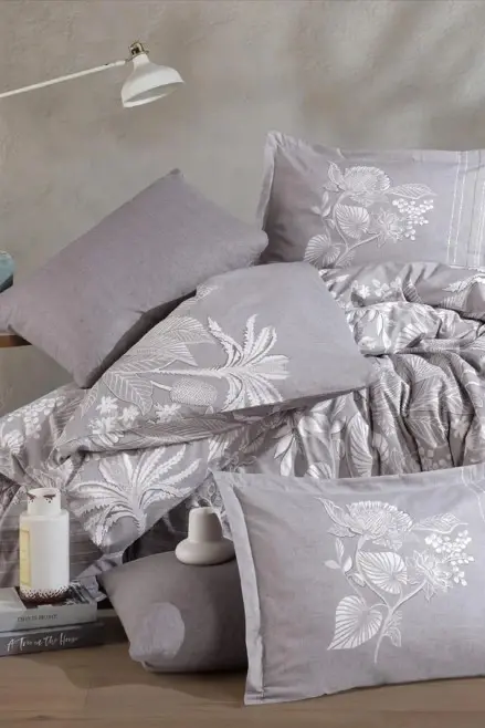 Clasy Ranforce Bed Linen Set Double Size Nera V1 Lilac - 2