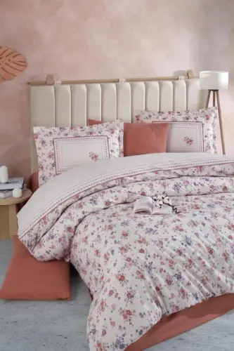 Clasy Ranforce Nevresim Takımı Çift Kişilik Visam V1 Kiremit - 1