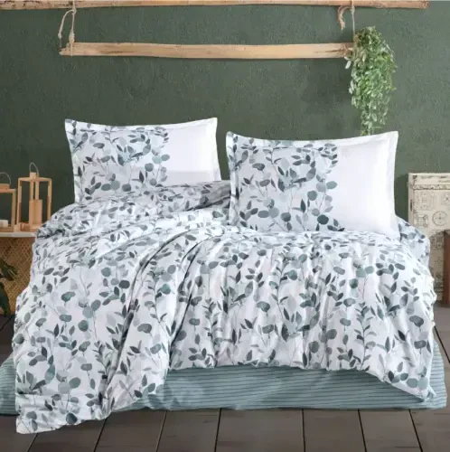 Clasy Ranforce Double Bed Cover Set Putto V1 Mint - 1