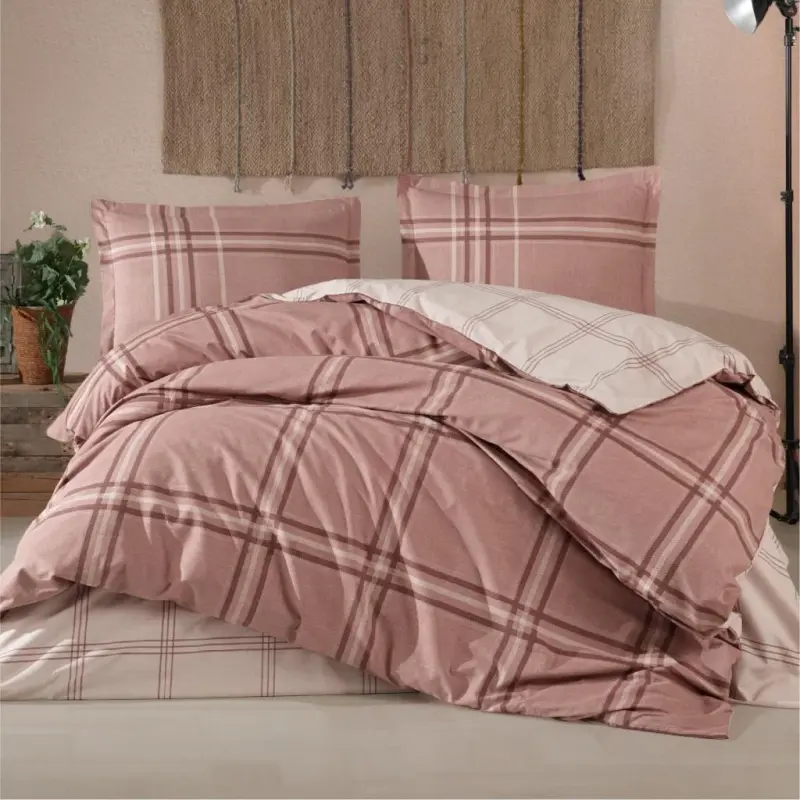 Clasy Ranforce Double Bed Linen Set Capella V2 Coffee - 3