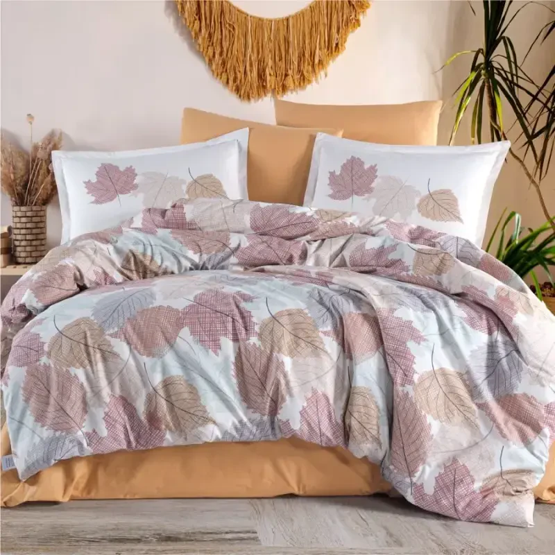 Clasy Ranforce Double Duvet Cover Set Samba V1 Ginger - NEVRESIMDUNYASI