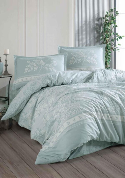 Clasy Ranforce Duvet Cover Set Double Devlin V1 Mint - 1