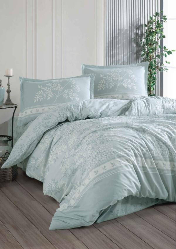 Clasy Ranforce Duvet Cover Set Double Devlin V1 Mint - 1