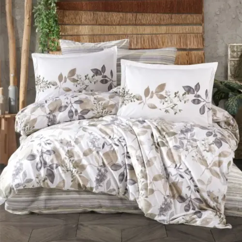 Clasy Ranforce Duvet Cover Set Double Size Azura V1 Beige - 1