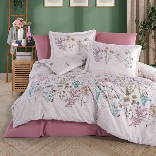 Clasy Ranforce Duvet Cover Set Double Size Bahari V1 Pink - 2