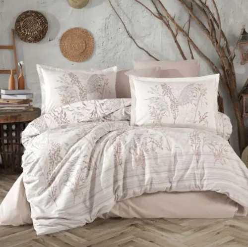 Clasy Ranforce Duvet Cover Set Double Size Betina V1 Stone - 1