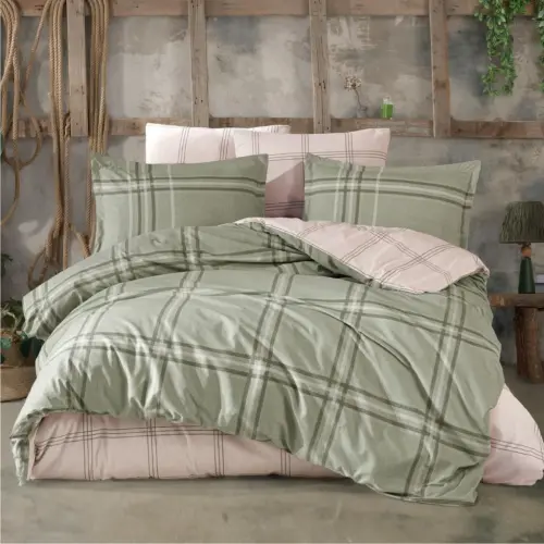 Clasy Ranforce Duvet Cover Set Double Size Capella V1 Green - 1