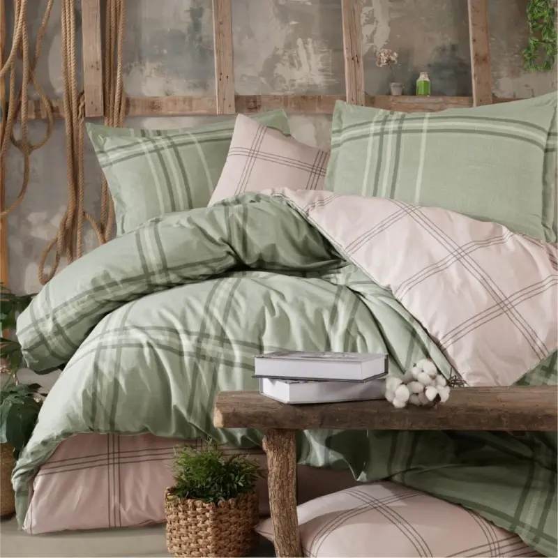 Clasy Ranforce Duvet Cover Set Double Size Capella V1 Green - 2