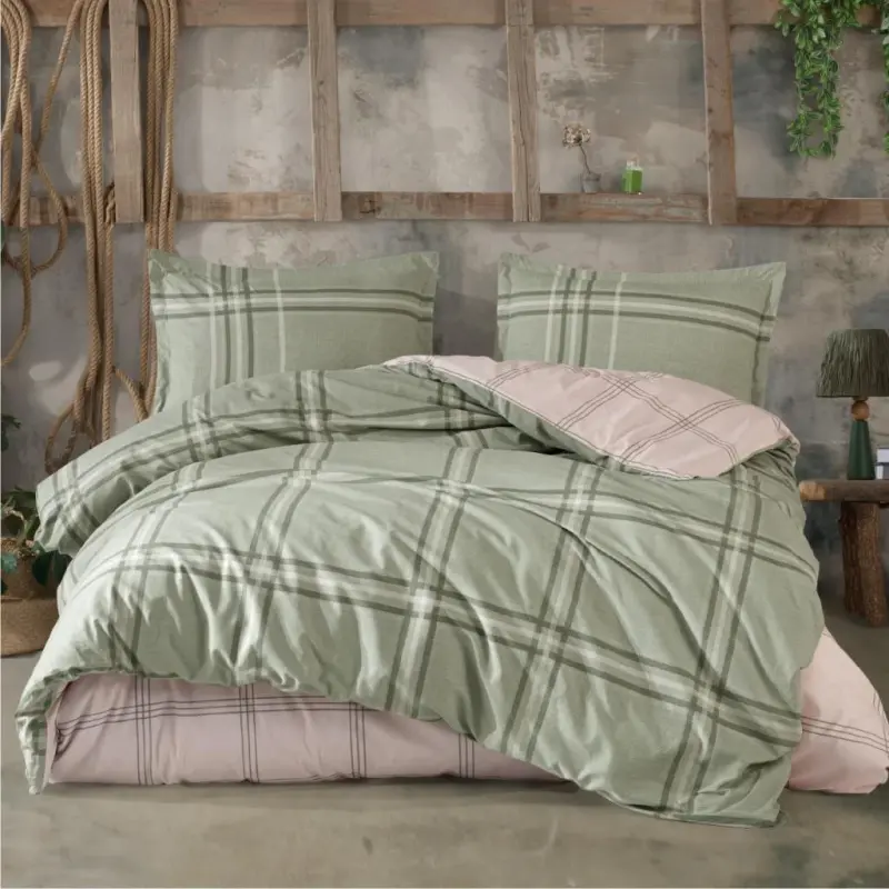 Clasy Ranforce Duvet Cover Set Double Size Capella V1 Green - 3