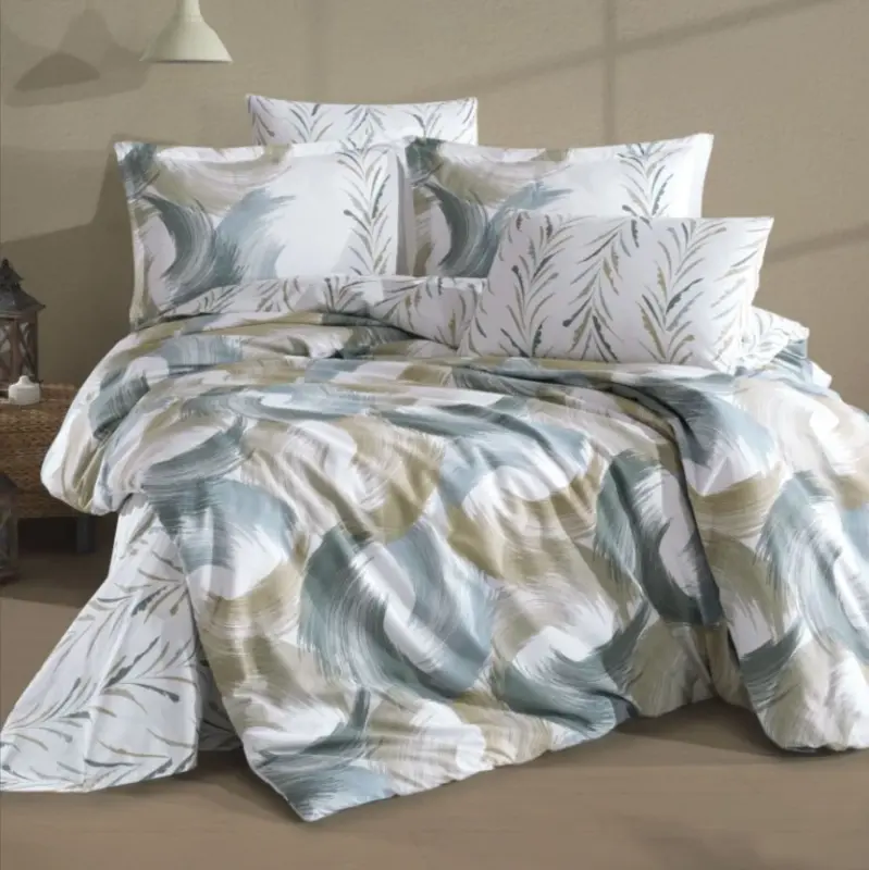 Clasy Ranforce Duvet Cover Set Double Size Estiva V1 Green - 1